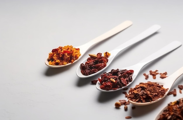 Chili spoons Spice food powder Generate Ai