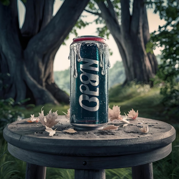 Photo chilled cold drink can refreshing product photo