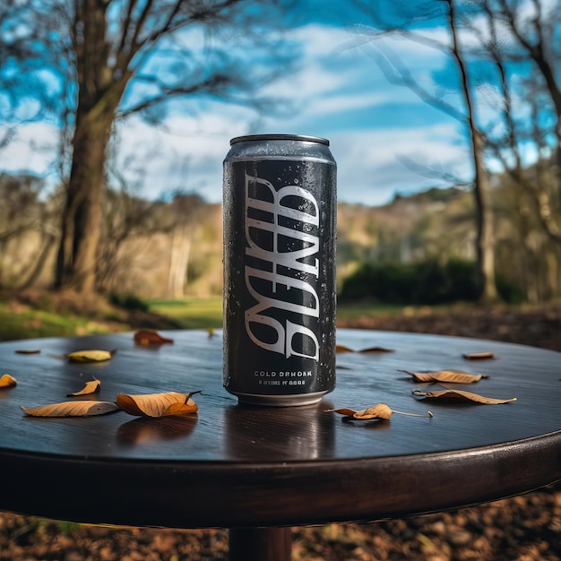 Photo chilled cold drink can refreshing product photo