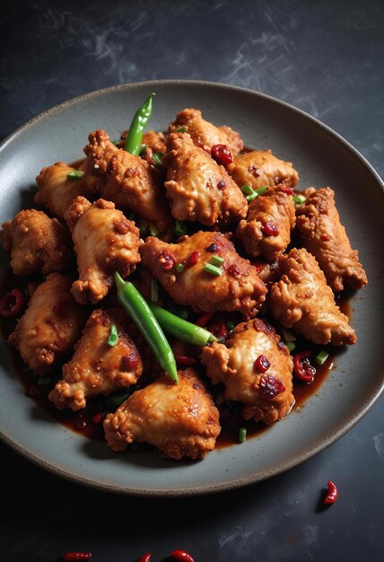 Photo chilli chicken dry is a popular indochinese dish