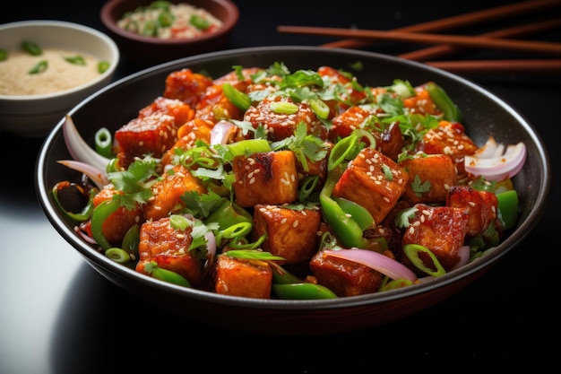 Chilli paneer starter food from India