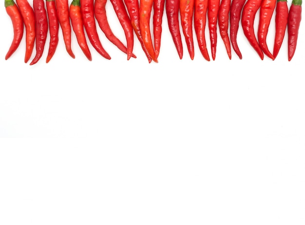 Chillies on white background