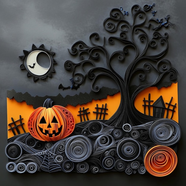 Photo chilling cheer ai art depicting creative halloween greeting cards