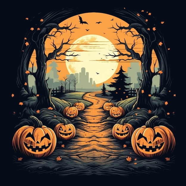 Chilling Halloween Scene