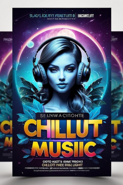 Photo chillout best music night flyer and social media post template designs