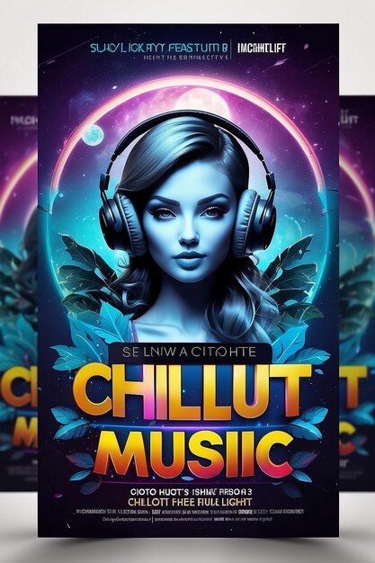 Photo chillout best music night flyer and social media post template designs