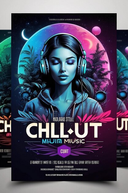 Chillout best music night flyer and social media post template designs