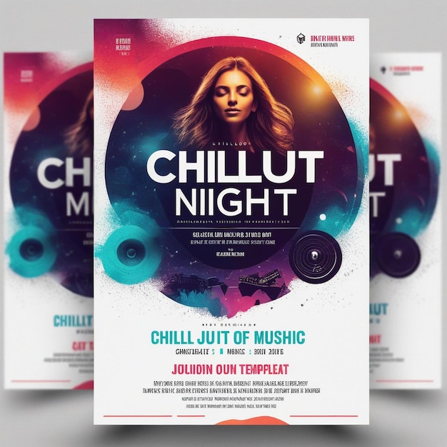 Photo chillout best music night flyer and social media post template designs