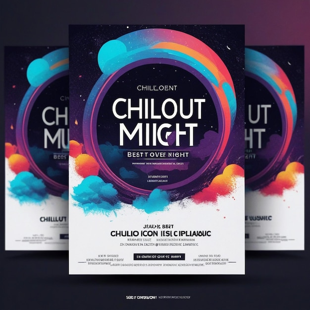 Photo chillout best music night flyer and social media post template designs