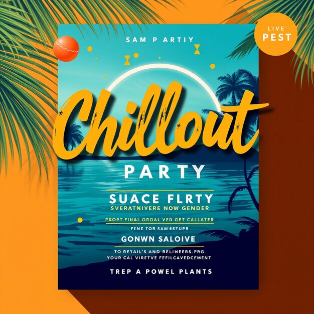 Chillout DJ party flyer and social media post and web banner template