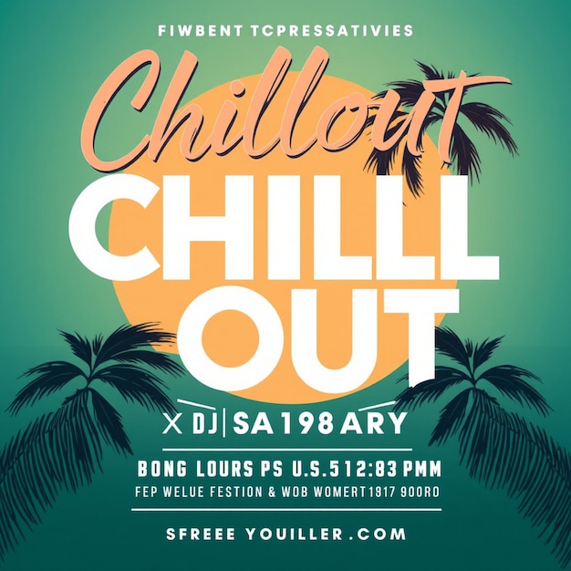 Chillout DJ party flyer and social media post and web banner template