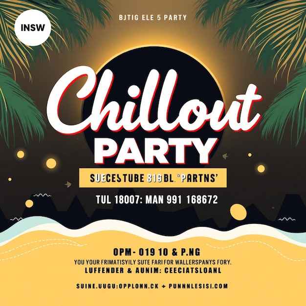 Chillout DJ party flyer and social media post and web banner template