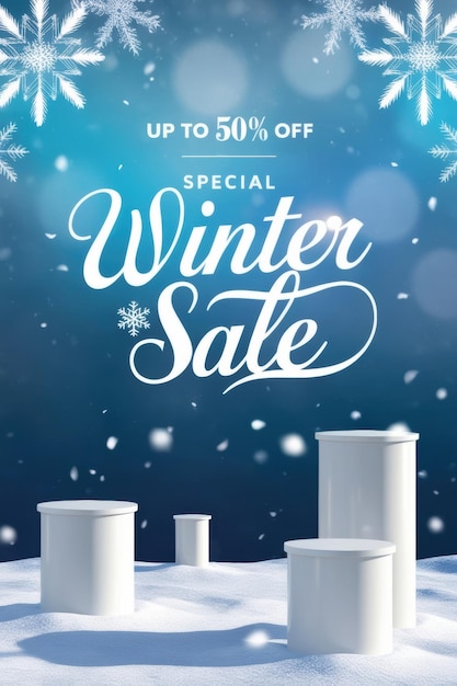 Chilly Deals Winter Sale Background Design