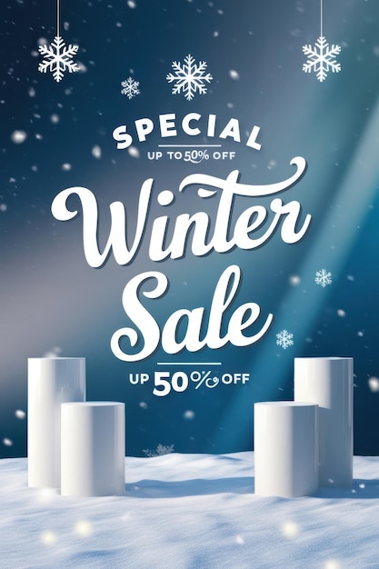 Chilly Deals Winter Sale Background Design