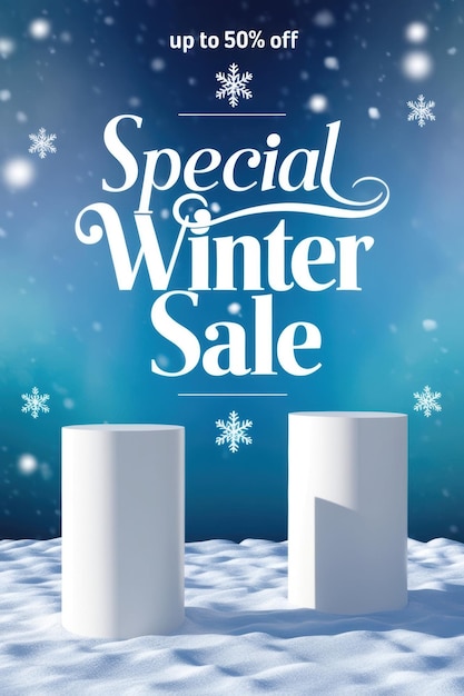 Chilly Deals Winter Sale Background Design