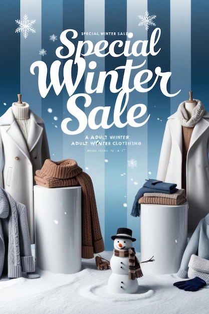 Chilly Deals Winter Sale Background Design