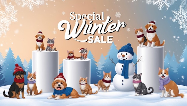 Chilly Deals Winter Sale Background Design