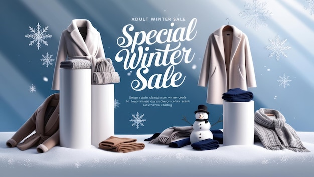 Chilly Deals Winter Sale Background Design