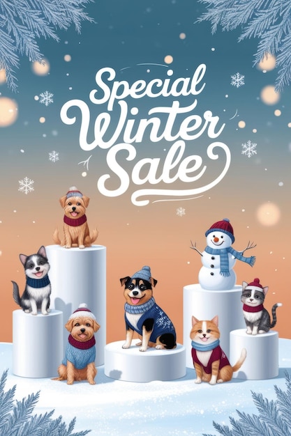 Chilly Deals Winter Sale Background Design