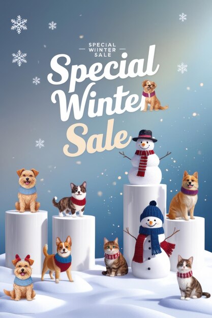 Chilly Deals Winter Sale Background Design