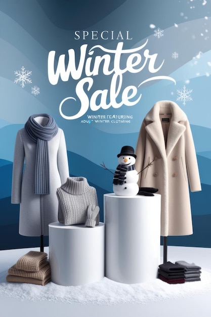 Chilly Deals Winter Sale Background Design