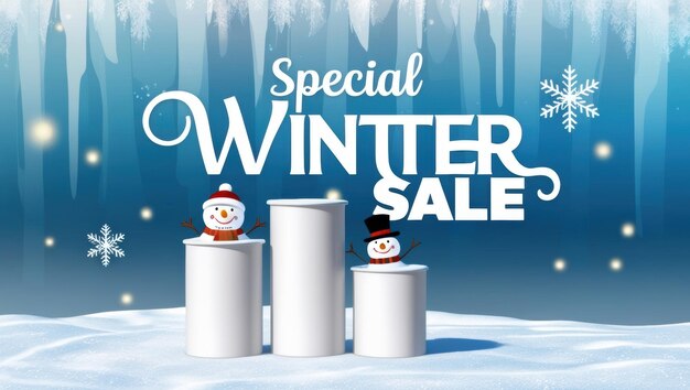 Chilly Deals Winter Sale Background Design