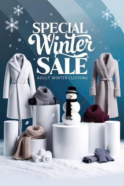 Chilly Deals Winter Sale Background Design