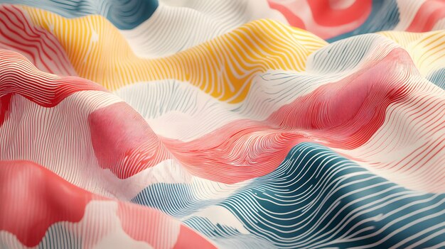 Chilote fabric with abstract waves and lines inspired by the surrounding sea and mountains High quality sharp imagesgraphicillustration