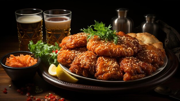 ChiMaek Crispy Korean Fried Chicken and Refreshing Beer Pairing Delight in a Cozy Restaurant