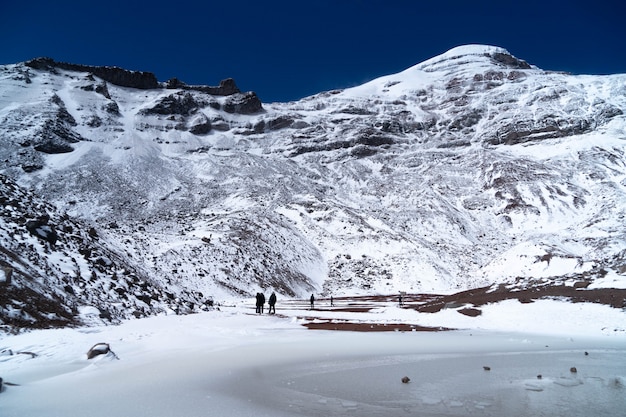 Chimborazo Volcano  covered in snow