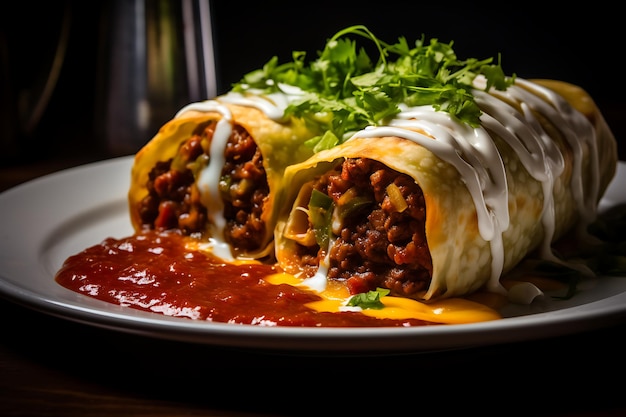 Chimichangas on a plate mexican food photo