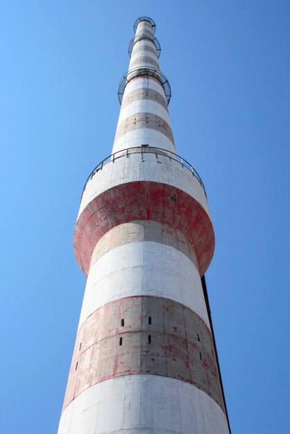 The chimney of the boiler room at the plant in Greece