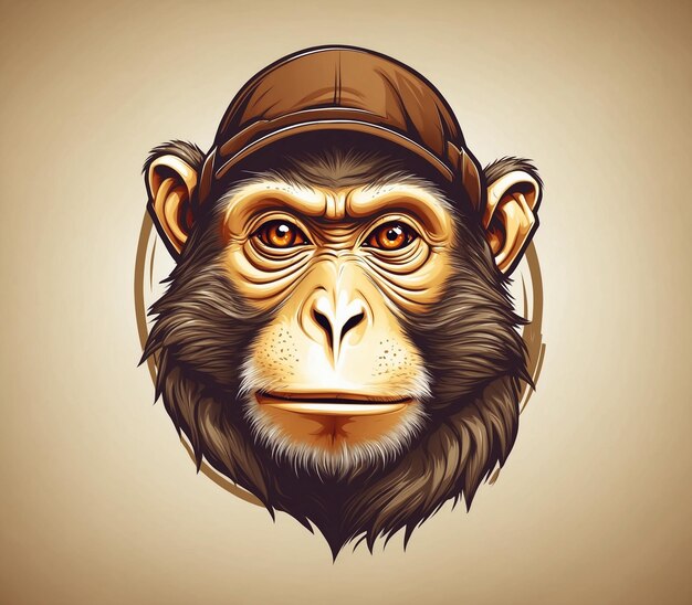 Chimpanzee in a baseball cap Vector illustration design