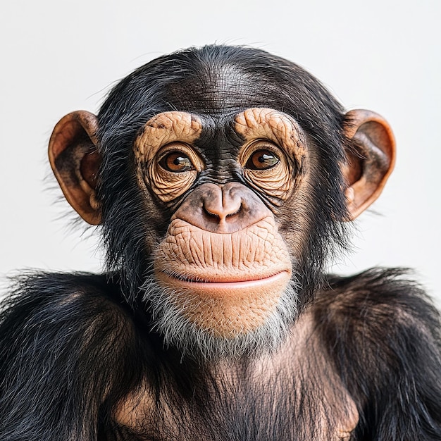 Chimpanzee on White Background