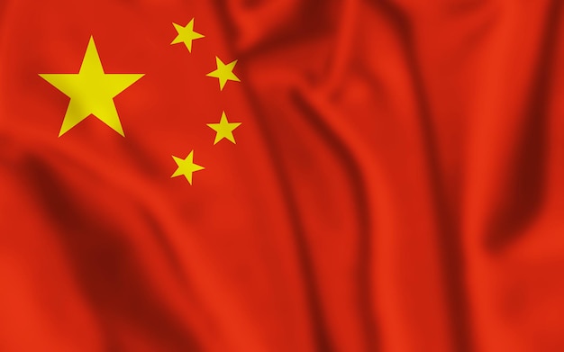 China flag. Waving national flag of China