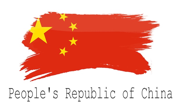 China flag on white background