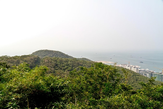 China Hainan island city of Sanya aerial view