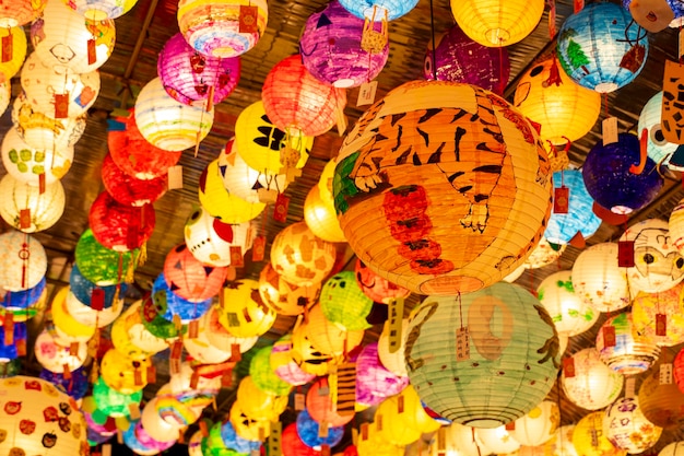 China traditional festivals Lantern Festival Taiwan lanterns colorful