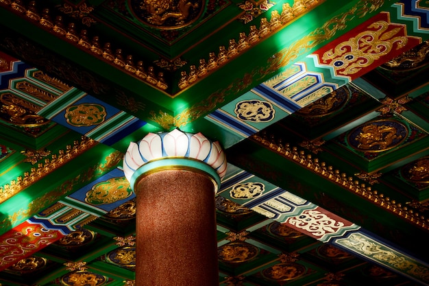 Chinese art ceiling in the temple