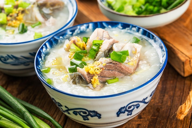 Chinese cuisine a bowl of delicious fish porridge