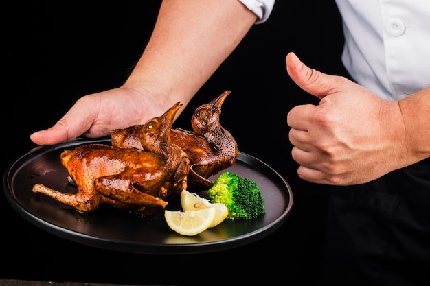 Chinese cuisine; Roast pigeon,Crisp baby pigeon,