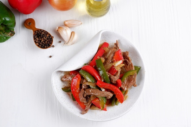 Chinese cuisine Stir fried beef with black pepper