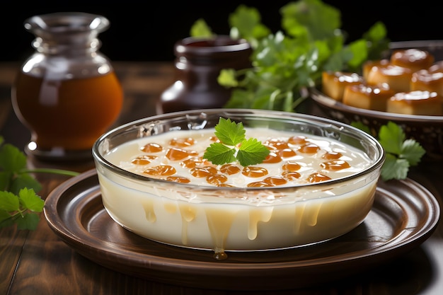 Chinese Dessert Almond Jelly Xing Ren Dou Fu Fa soft delicate jelly dessert made from almond milk