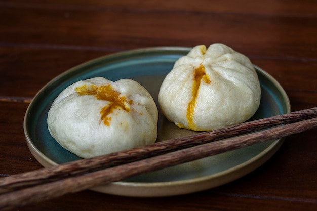 Chinese dim sum on a plate in a restaurant in Vietnam