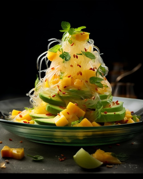 Chinese Dish of Mango and Avocado