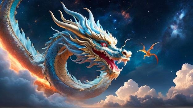 Chinese dragon 8k realistic background photo Chinese culture