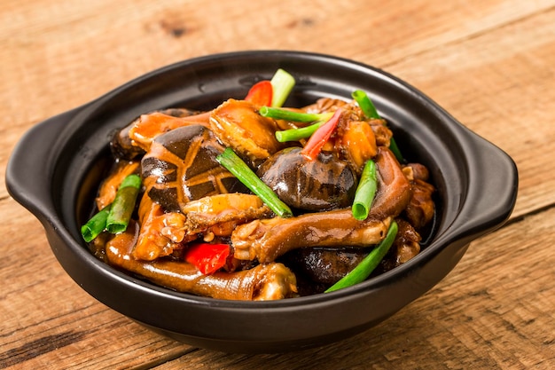 Chinese food a plate of braised goose paw