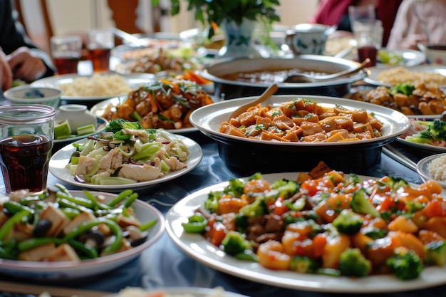 Chinese Food on Table A Feast of Flavors