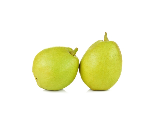 Chinese fragrant pears on white