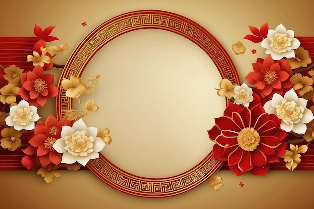 Chinese frame background red and gold